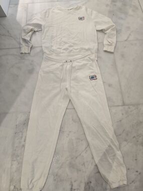Mens Nike White Sweatpants And Sweatshirt Set